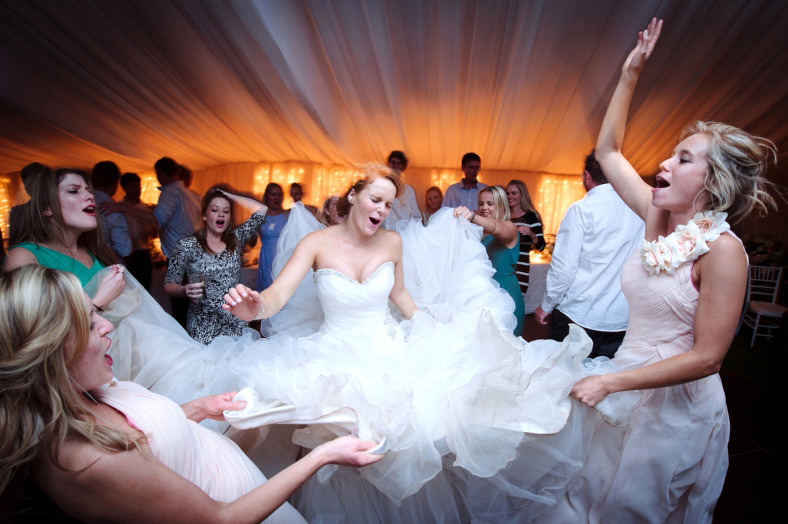 Bride dancing at wedding