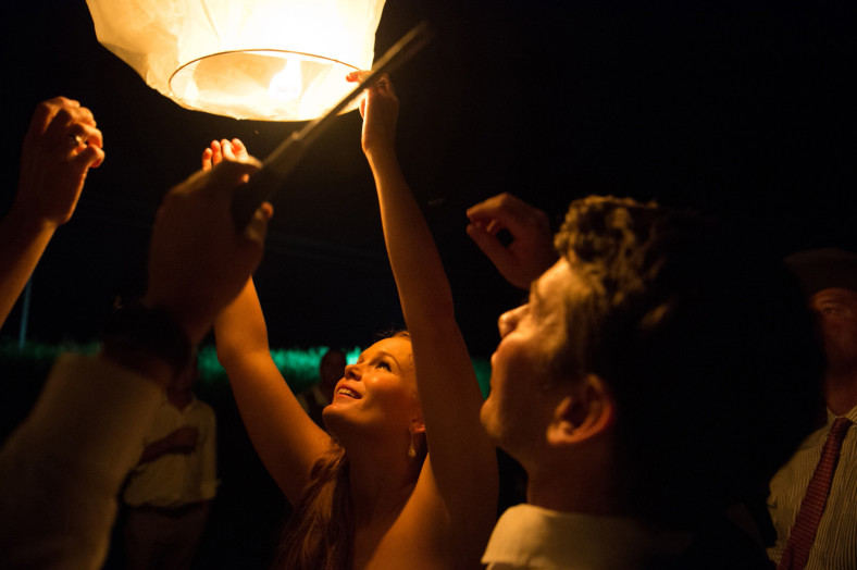 Bride and Groom with lanterns