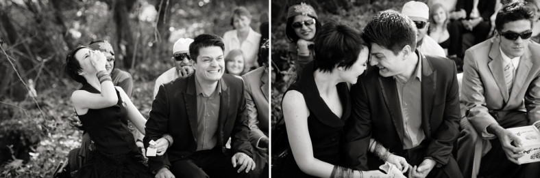 bride and groom happy