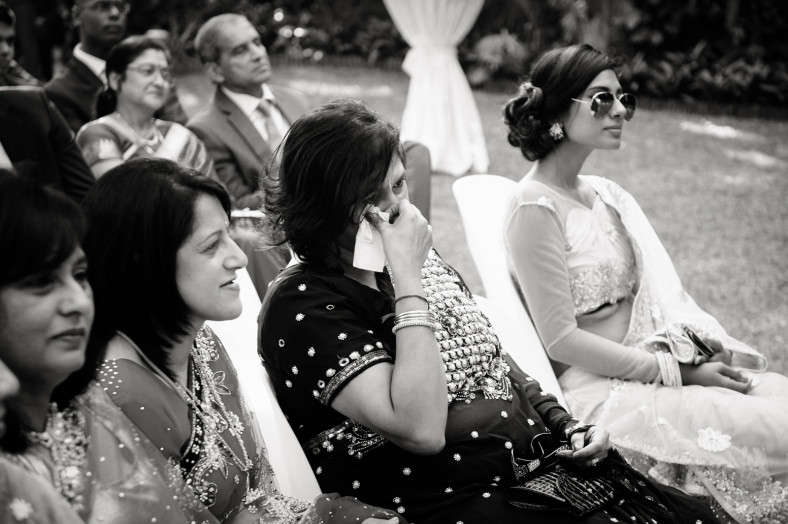 guest crying at wedding