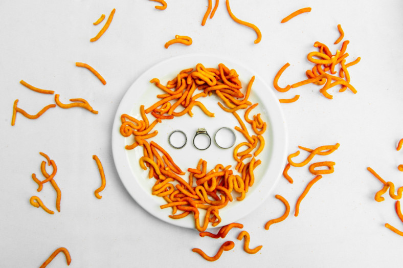 Wedding rings on a plate