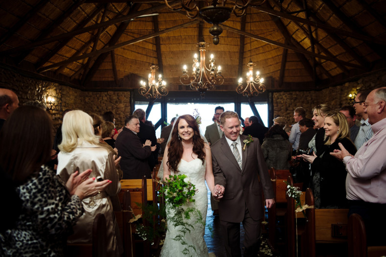bride and groom just married