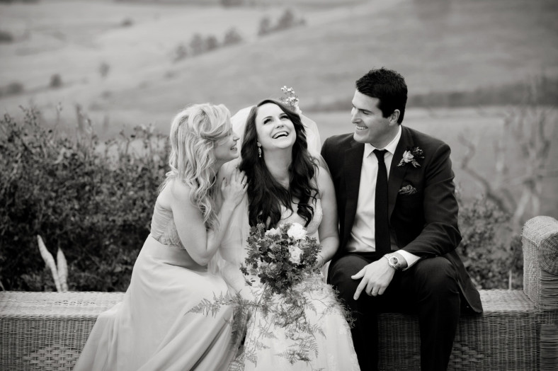 bride with siblings