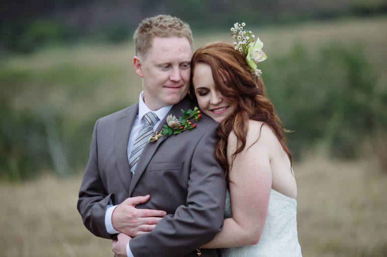 bride hugs groom