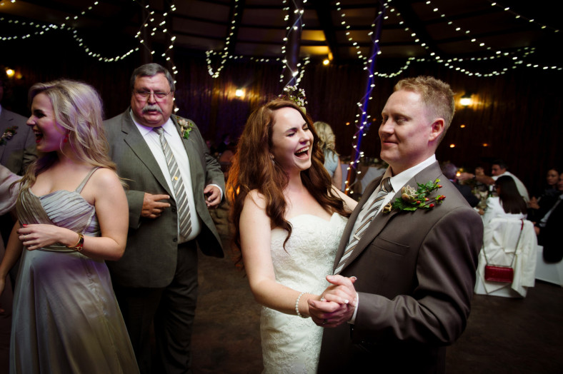bride and groom dancing at wedding