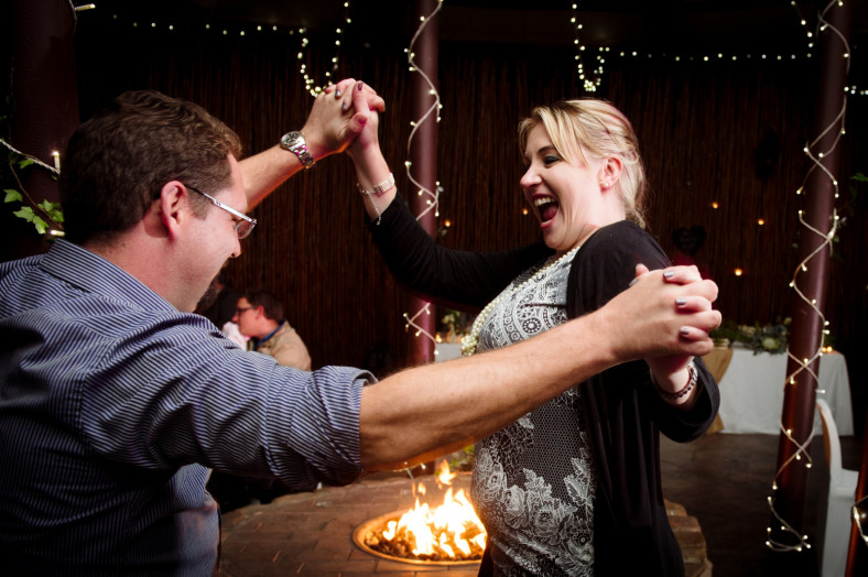 guests dancing at wedding