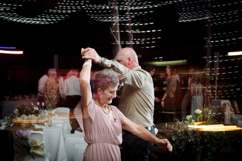 guests dancing at wedding