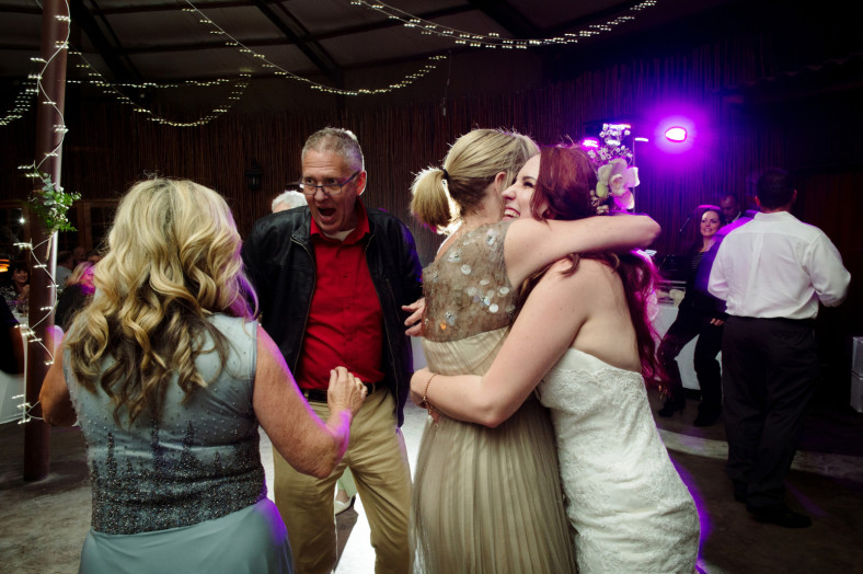 bride and guests at wedding