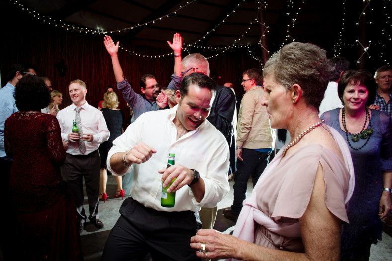 guests dancing at wedding