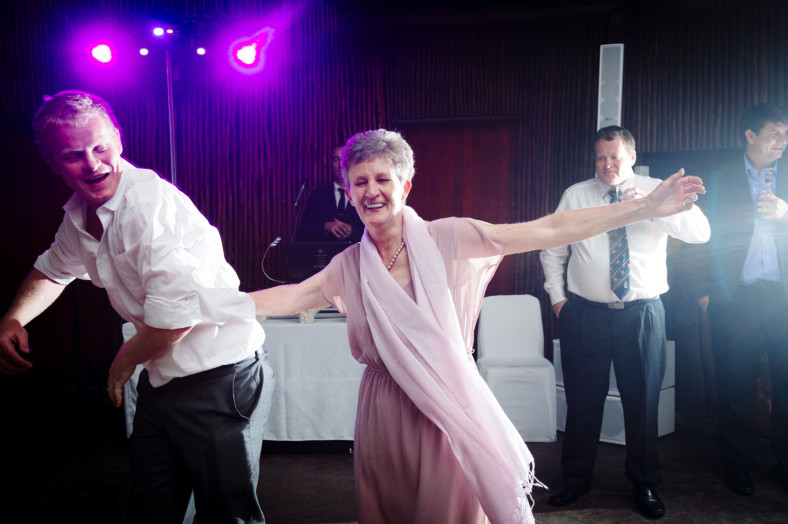 guests dancing at wedding