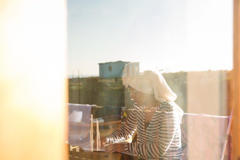 girl writing speech