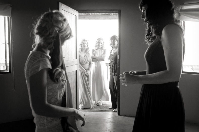 bride getting dressed