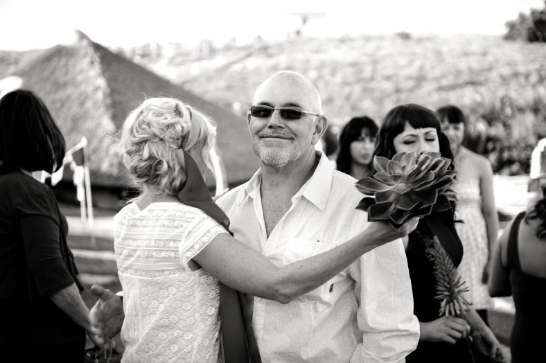 bohemian bride with father