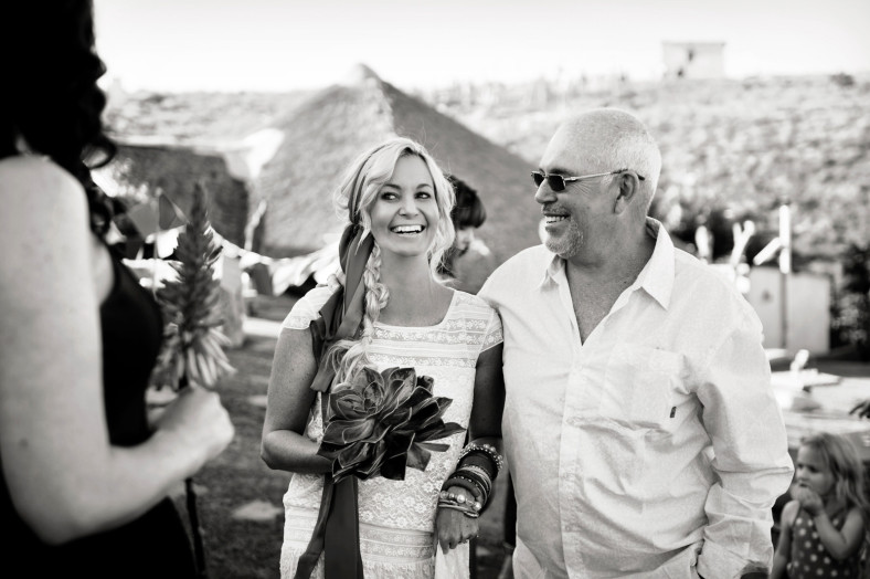 bohemian bride with father