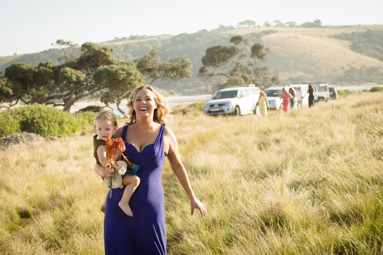 cute baby at beach wedding