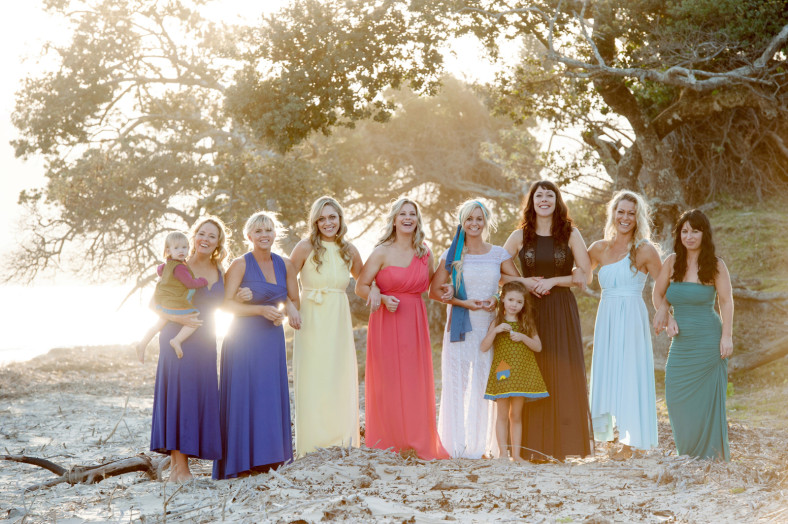 bohemian beach weding bridesmaids