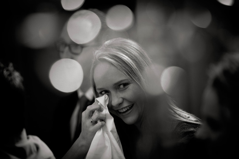 Girl crying of joy