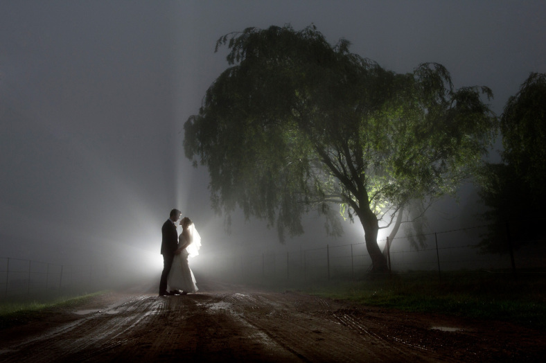 Bride and Groom with enchanted tree