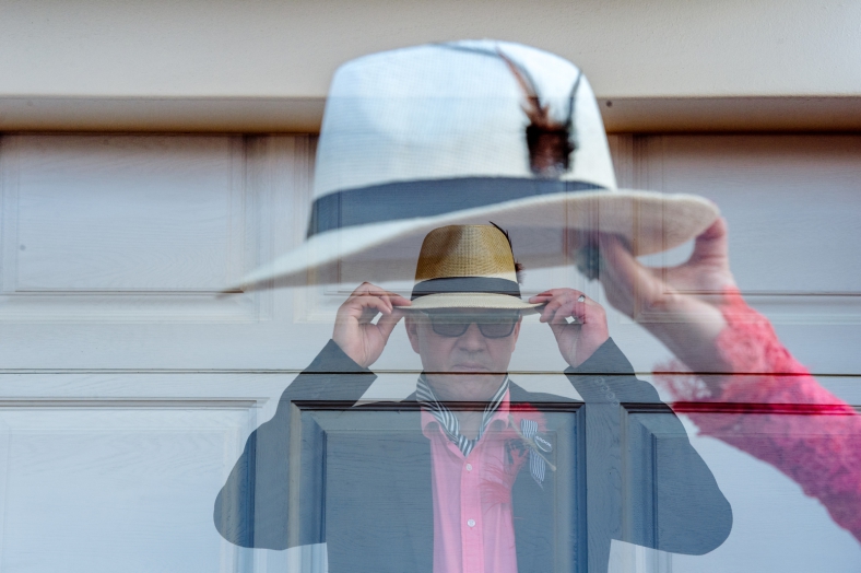 Groom hat double exposure