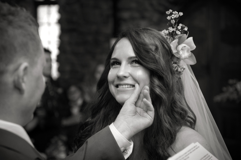 Bride crying