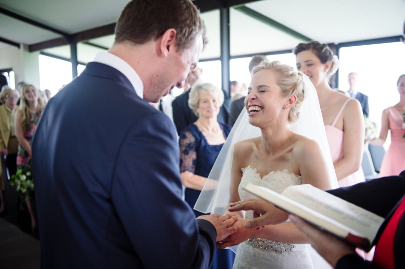 Bride and Groom exchange rings