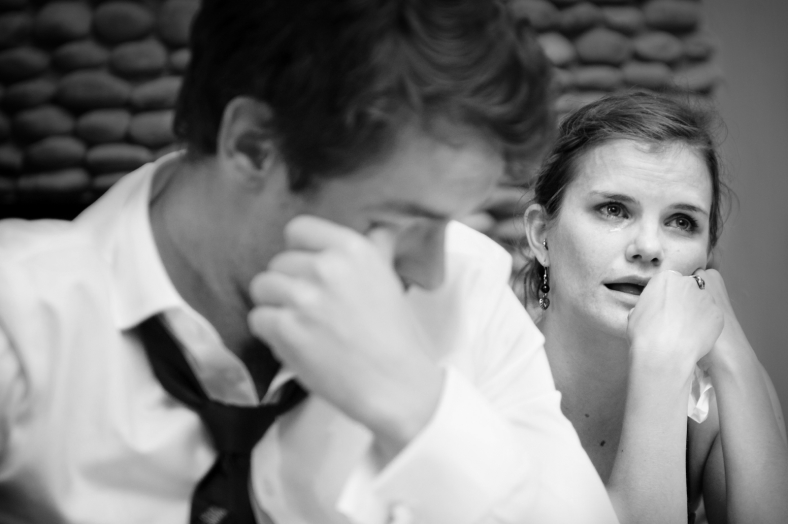 Couple crying