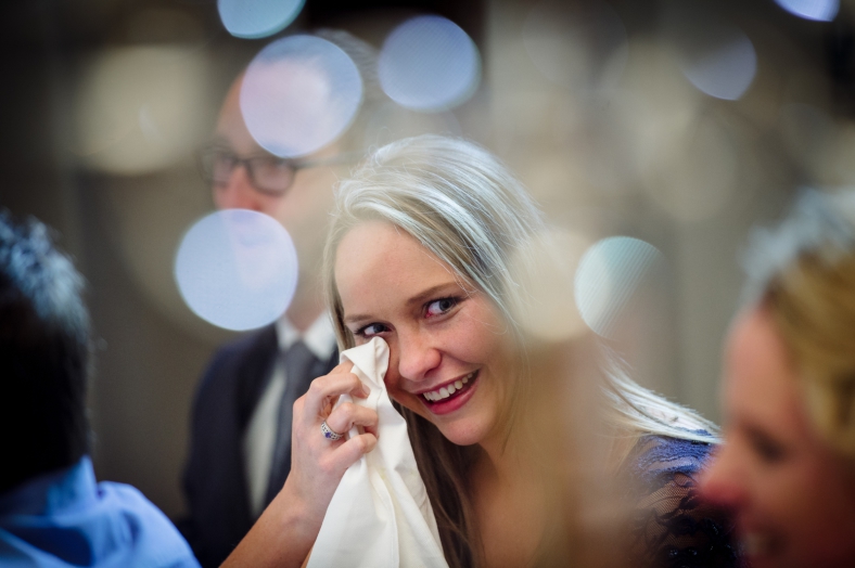 Woman crying of joy