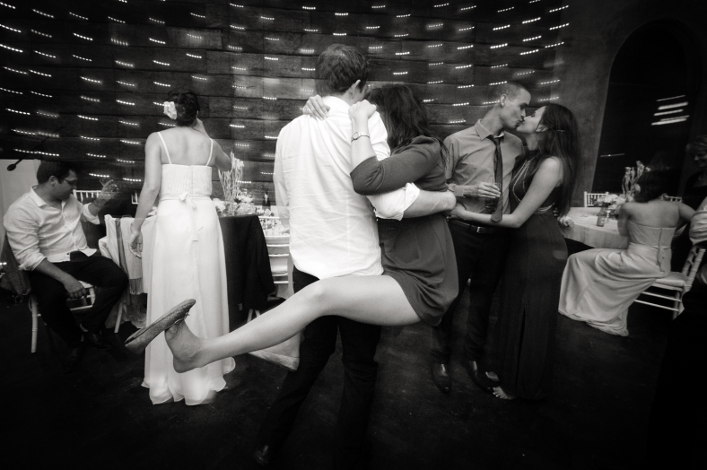 Drunk couple dancing