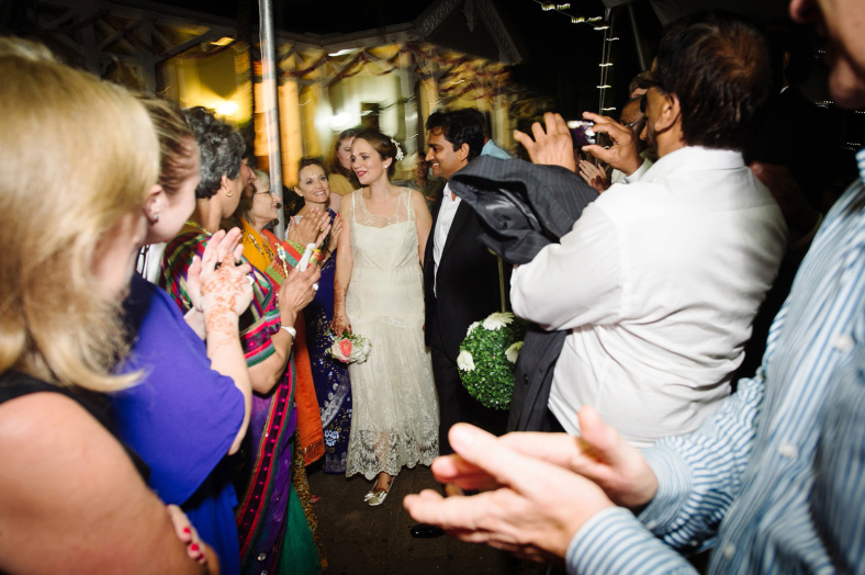 Bride and Groom leaving wedding