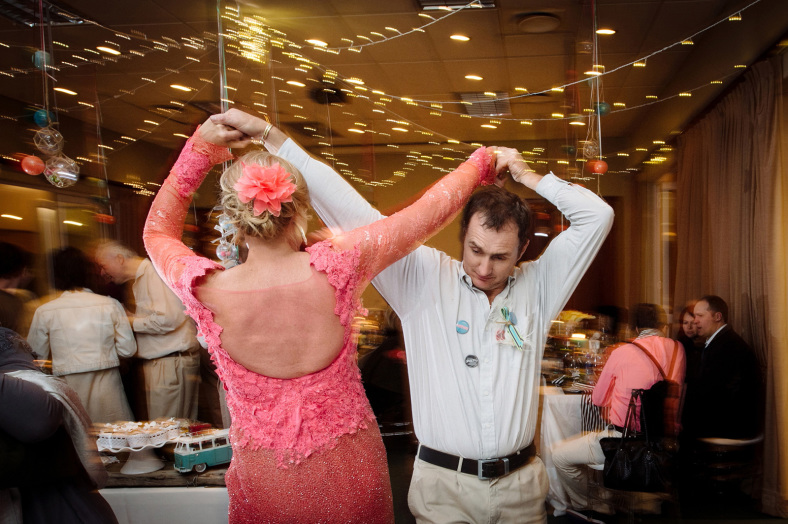 Bride and brother dance