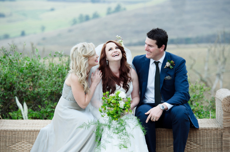 Bride and siblings