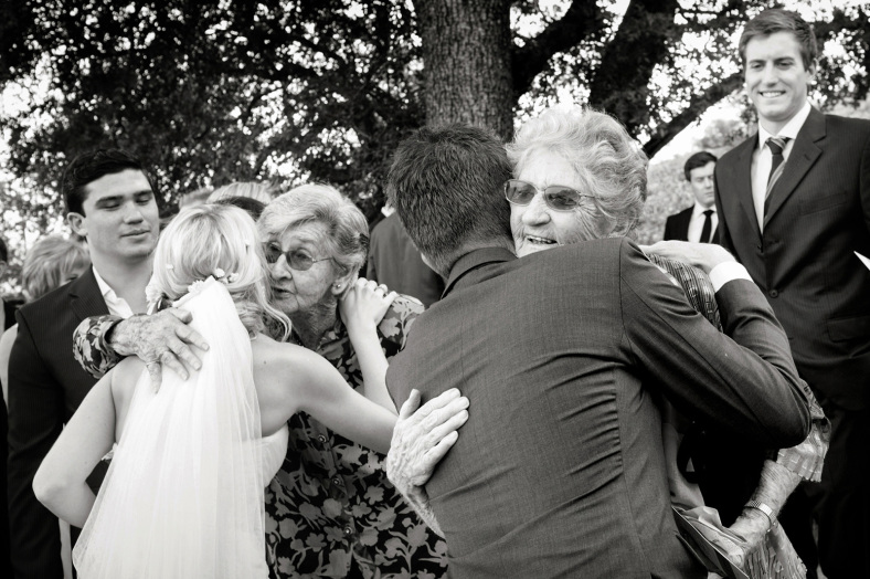 Bride and Groom with grannies