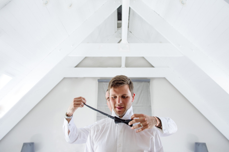 Groom in bow tie
