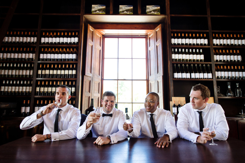 Men drinking wine