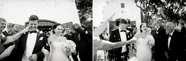 Bride and Groom in petals
