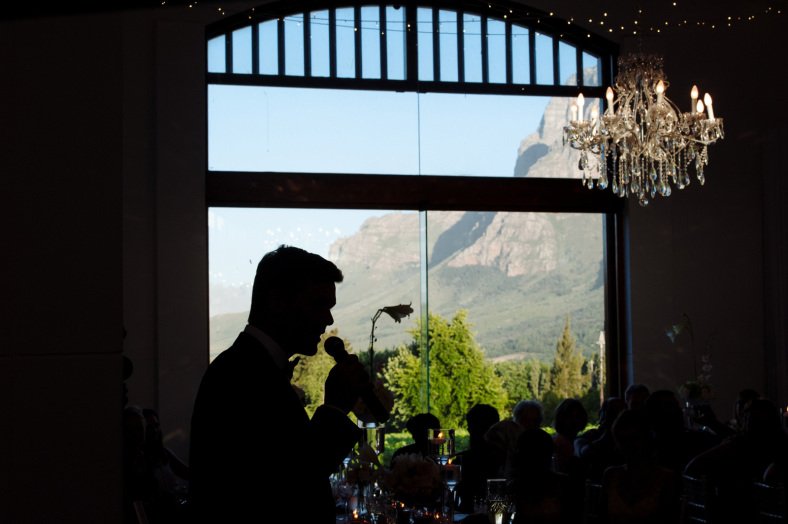 Groom with wedding venue