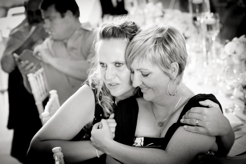 Woman hugging
