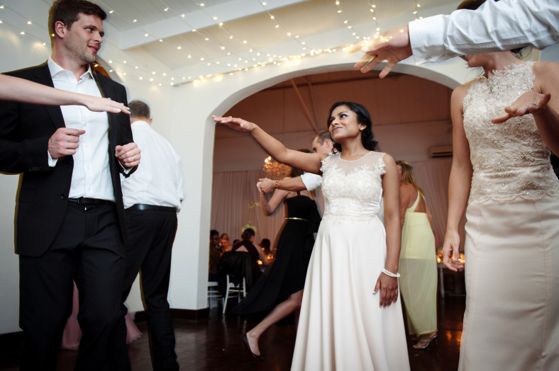 Bridal party on dance floor