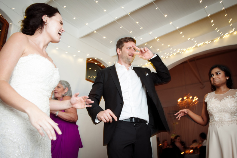 Groom on dance floor