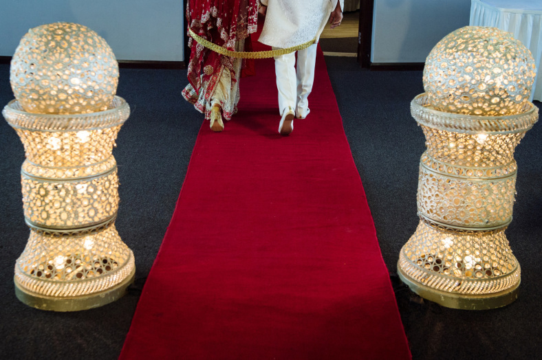 Hindu Bride and Groom exit