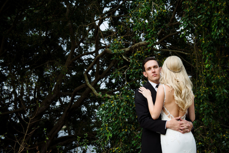 Bride and Groom in Francois Vedemme