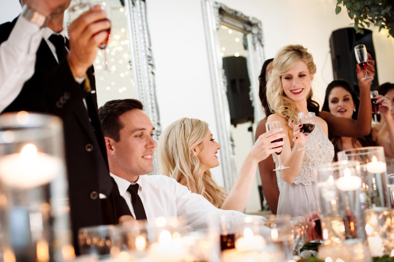 Bride and Groom toast