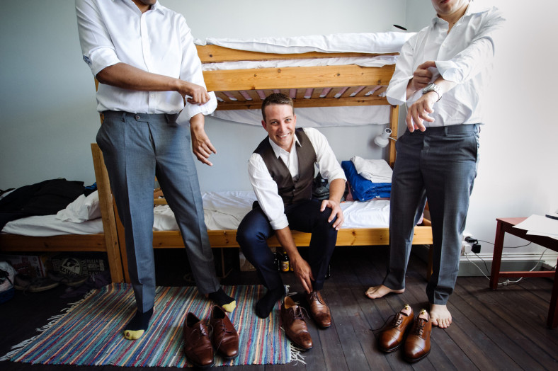 Groom in bunkbeds