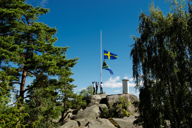 South African and Swedish flags