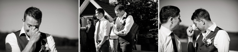 Emotional groom