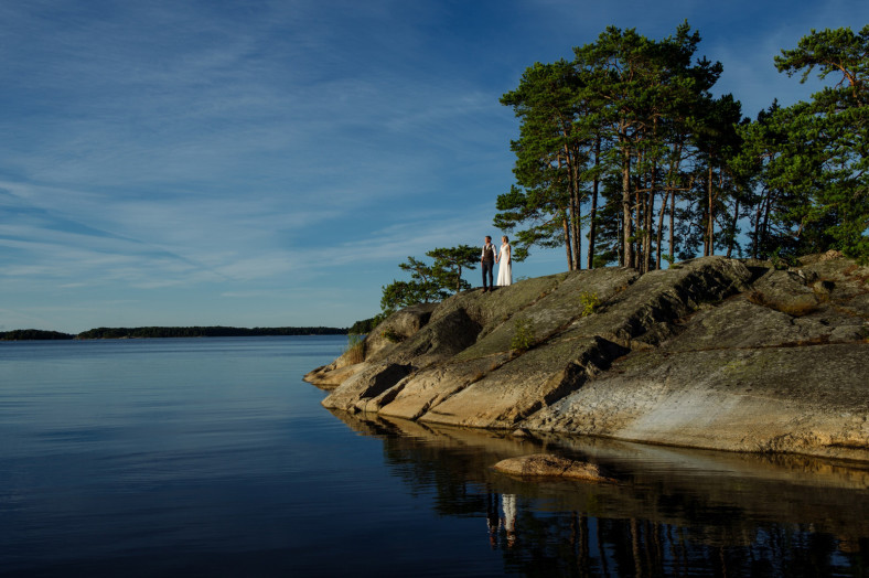 Finnhamn Island bride and groom