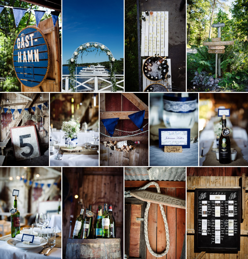 Nautical wine wedding decor