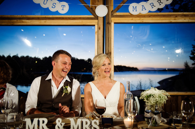 Happy bride and groom