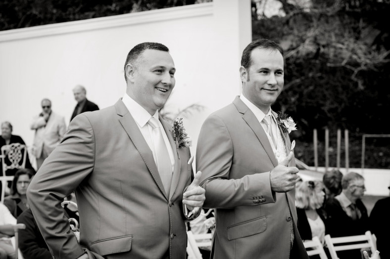 Happy groom and best man