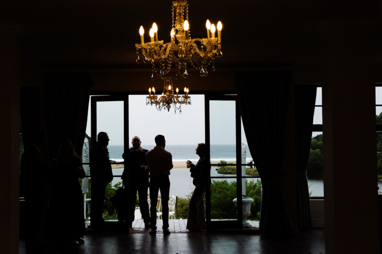 chandelier with beach view